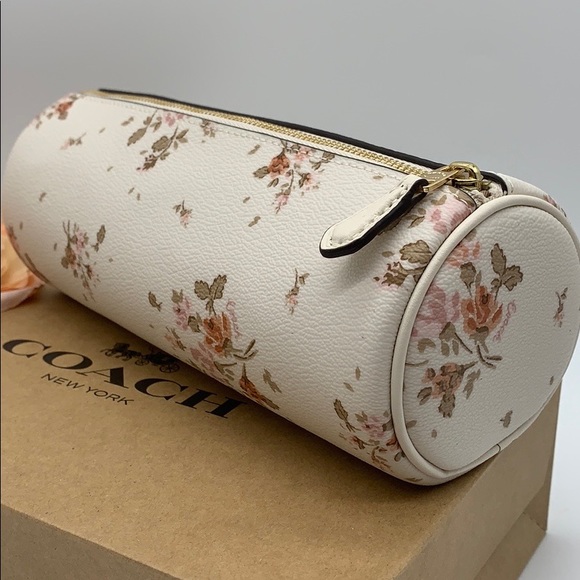 COACH MAKEUP BRUSH HOLDER WITH ROSE BOUQUET PRINT - Picture 2 of 12